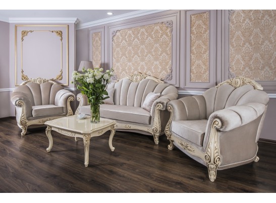 Комплект мягкой мебели МАРСЕЛЛА, крем глянец в Ростове-на-Дону