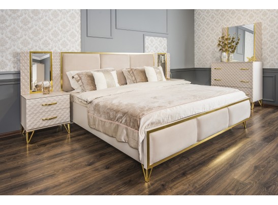 Кровать LARA 160X200см, бежевый глянец в Ростове-на-Дону