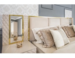 Зеркало LARA для прикроватной тумбы, бежевый глянец