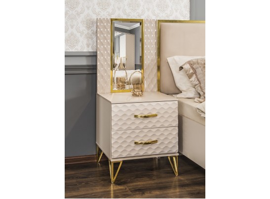 Зеркало LARA для прикроватной тумбы, бежевый глянец в Ростове-на-Дону