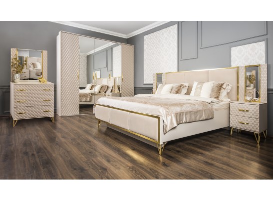 Комод LARA 3 ящика, бежевый глянец в Ростове-на-Дону