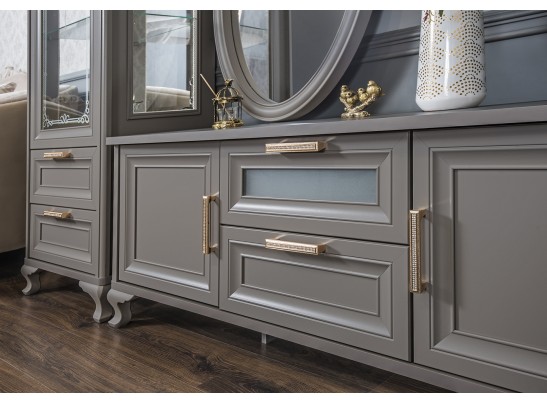 Тумба ТВ МОККО, серый камень в Ростове-на-Дону