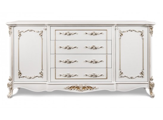 Комплект Комод+Зеркало Флоренция, белый глянец