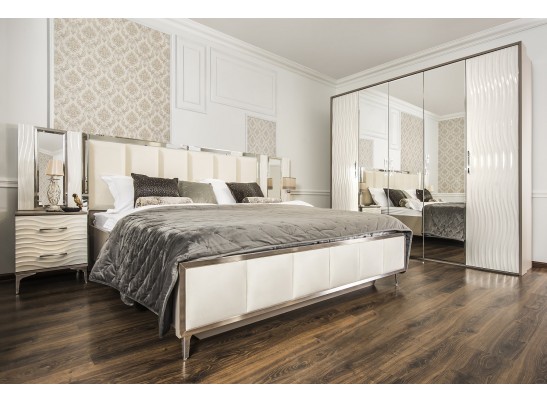 Спальня "Gravita" 5-и ств. шкаф с зеркалами, Белый глянец в Ростове-на-Дону