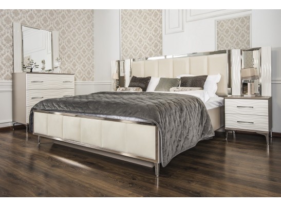 Спальня "Gravita" 5-и ств. шкаф с зеркалами, Белый глянец в Ростове-на-Дону