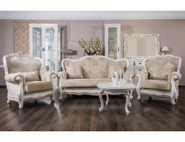 Комплект мягкой мебели Натали, белый глянец