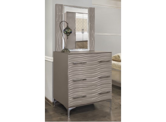 Зеркало Гравита, серый камень глянец в Ростове-на-Дону