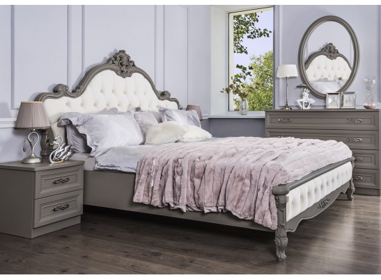 Кровать Мишель Лайт 180*200 серый камень