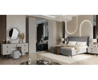 Спальня Стелла 4-ств 160 светло серый камень