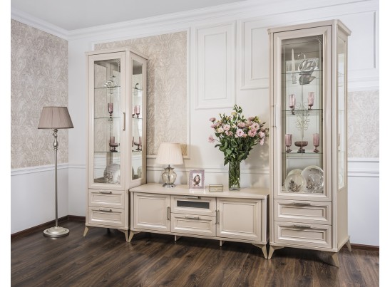 Витрина Нонна 1-ств бежевый глянец в Ростове-на-Дону