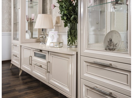 Витрина Нонна 1-ств бежевый глянец в Ростове-на-Дону