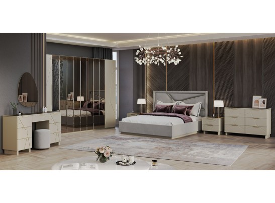 Зеркало Лейла светло серый камень