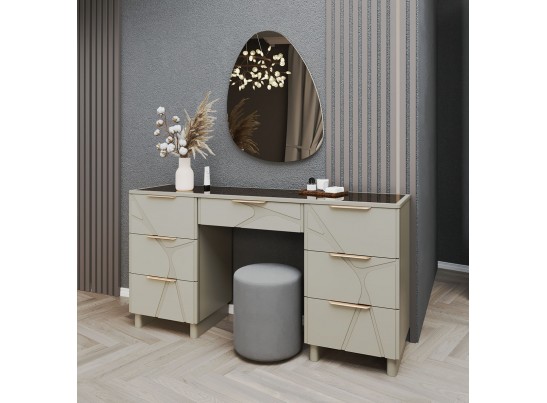 Пуфик Лейла светло серый камень