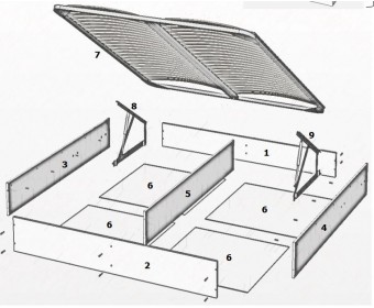 Ящик с подъемным механизмом Диана 180x200 см бежевый