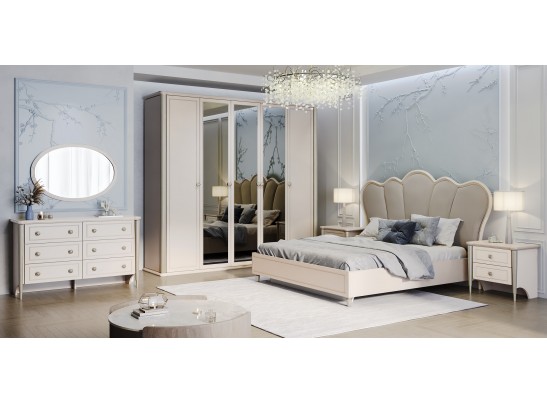 Шкаф Диана 5-створчатый с зеркалом бежевый