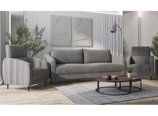 Комплект мягкой мебели Стелла серый