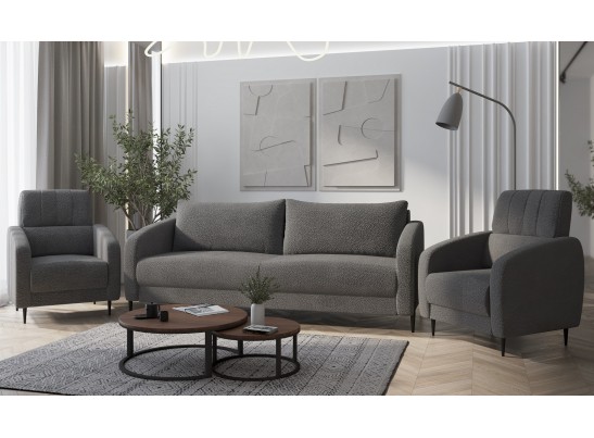 Комплект мягкой мебели Стелла серый