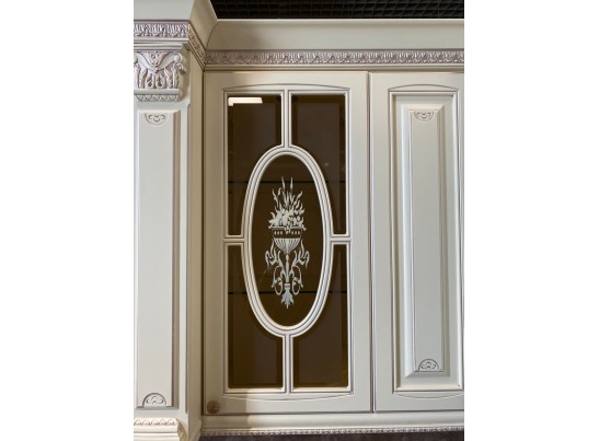 Кухня Афина 25 (4,7 м) крем/фиолетовая патина