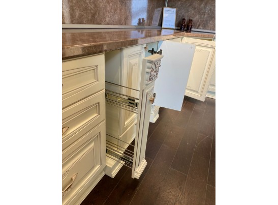 Кухня Афина 25 (4,7 м) крем/фиолетовая патина