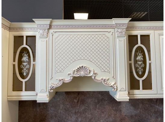 Кухня Афина 25 (4,7 м) крем/фиолетовая патина