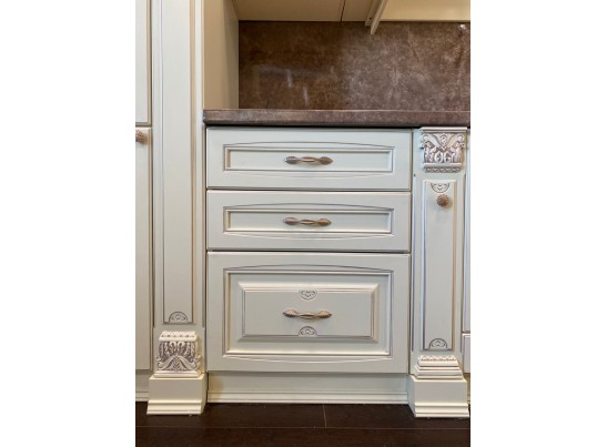 Кухня Афина 30 (3,9*2,6 м) крем/фиолетовая патина