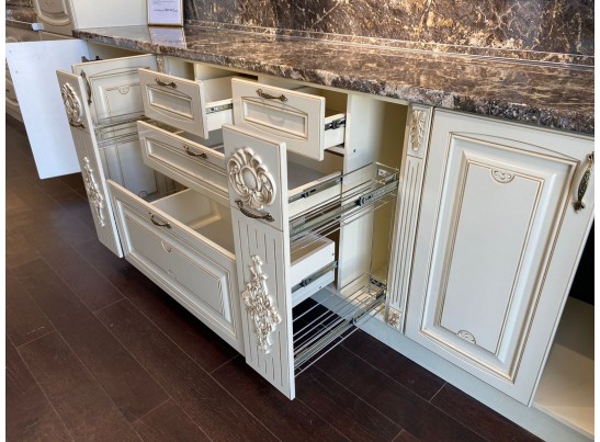 Кухня угловая Афина 8 (4,2*1,5 м) крем