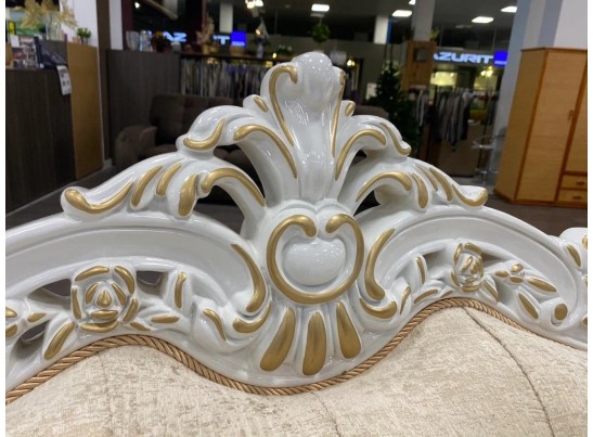 Кресло Джулия Белый-Золото кисть-МП-королевский бежевый