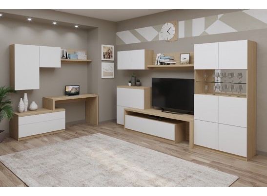 Шкаф 2-створчатый со стеклянными дверцами ENNI