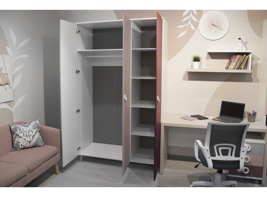 Шкаф 3-х створчатый SMARTY PINK