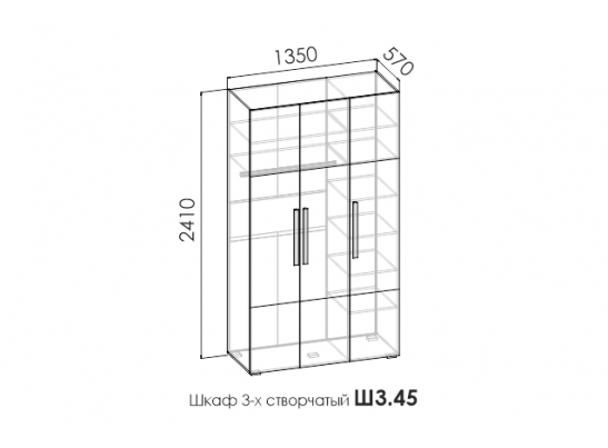 Шкаф 3-х ств BARCELONA в Ростове-на-Дону