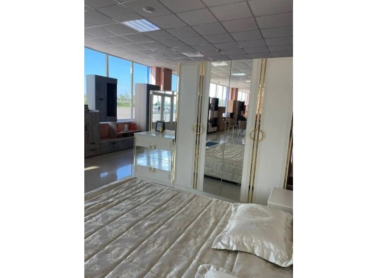 Спальня "Мила" (4х ств. кровать 1,8,дсп настил) крем/капучино в Ростове-на-Дону