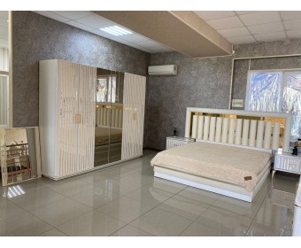 Спальня "Монако" (6ти ств. кровать 1,8,ламели) белый