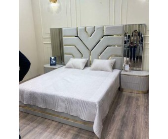 Спальня "Ницца Luxury" (6ти ств. кровать,ламели) мокко/крем