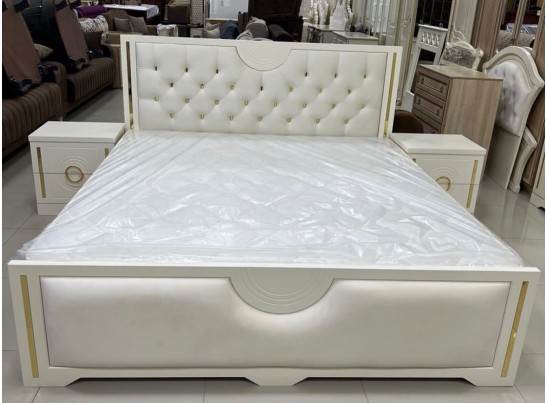 Спальня "Элит" (6х ств. кровать 1,8,дсп настил) крем/графит в Ростове-на-Дону