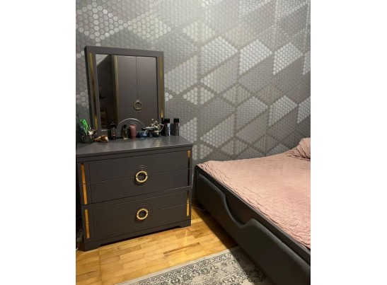 Спальня "Элит" (6х ств. кровать 1,8,дсп настил) крем/графит в Ростове-на-Дону