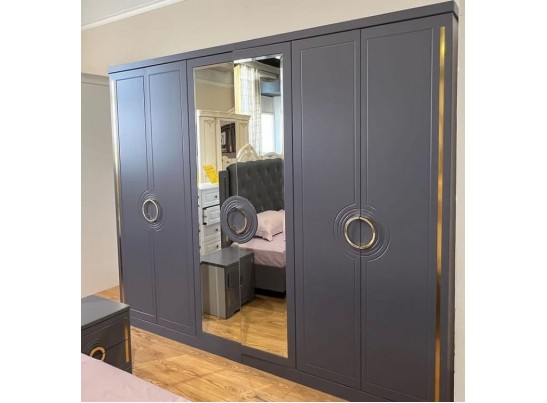 Спальня "Элит" (6х ств. кровать 1,8,дсп настил) крем/графит в Ростове-на-Дону