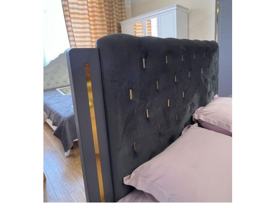 Спальня "Элит" (6х ств. кровать 1,8,дсп настил) крем/графит в Ростове-на-Дону