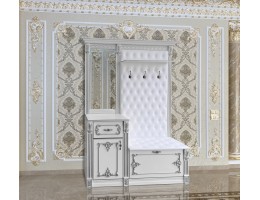 Прихожая Визит П-2 Белый/Ручная роспись серебром