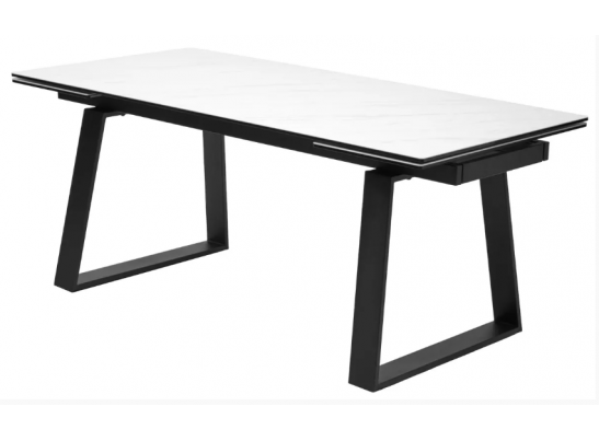 Стол VASTO 180 MARBLES KL-99 Белый мрамор матовый, итальянская керамика/ черный каркас, ®DISAUR в Ростове-на-Дону