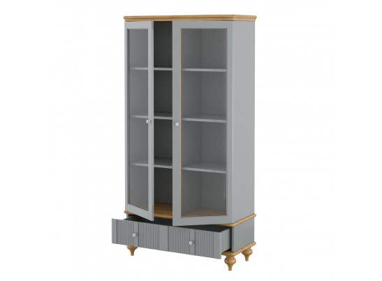 Шкаф для посуды "Рандеву" 21 (сосна) (белый, серый)