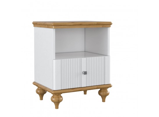 Тумба прикроватная "Рандеву" 01 (белый, серый) в Ростове-на-Дону