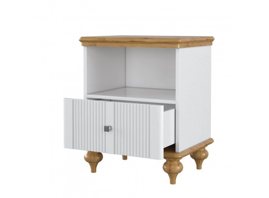 Тумба прикроватная "Рандеву" 01 (белый, серый) в Ростове-на-Дону