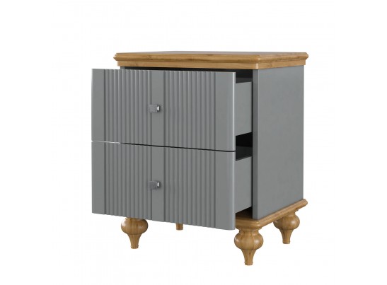 Тумба прикроватная "Рандеву" 02 (белый, серый) в Ростове-на-Дону