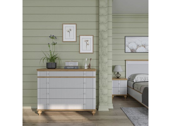 Комод "Рандеву" 04 (белый, серый) в Ростове-на-Дону