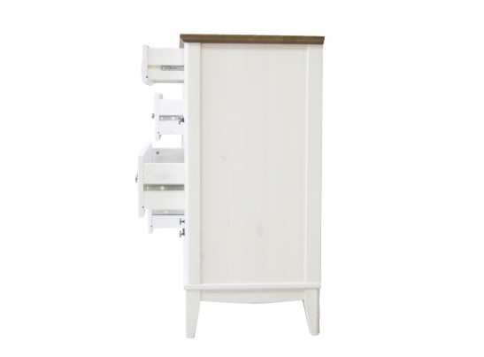 Комод с ящиками из дерева 036 белый воск/антик 24