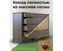 Комод с ящиками из дерева 036 Пенни серый 7046/антик 24
