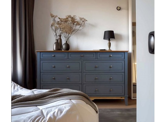 Комод с ящиками из дерева 036 Пенни серый 7046/антик 24