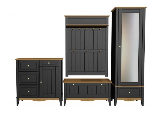Комод 113 для прихожей Пенни блэк/антик 24