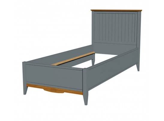 Кровать односпальная 90х200 Пенни серый 7046/антик 24