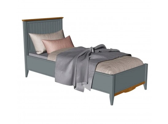 Кровать односпальная 90х200 Пенни серый 7046/антик 24